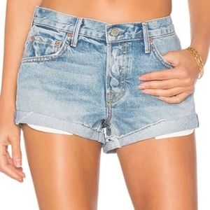 GRLFRND x Revolve Adriana Mid-Rise Slouchy Short Tacked and Rolled Size 27